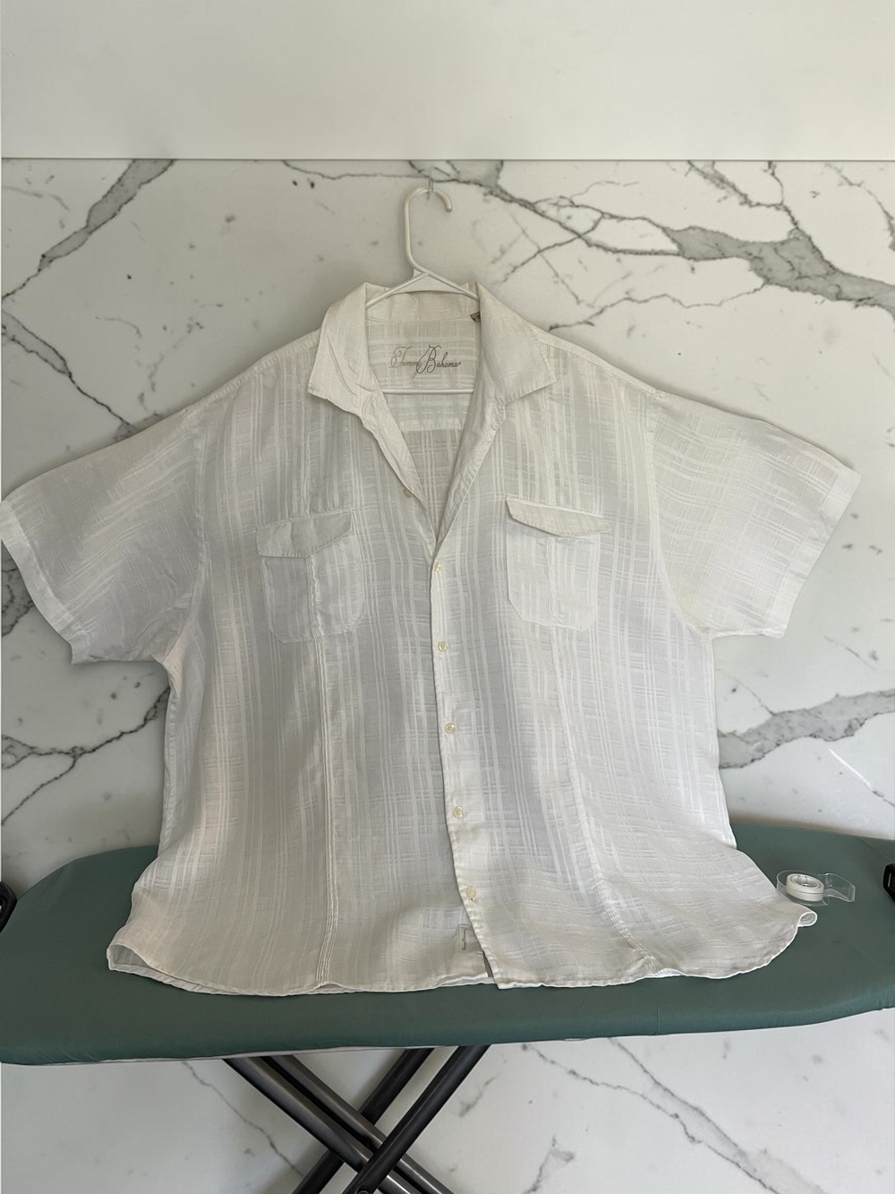 Tommy Bahama White 100% Linen Camp Shirt Mens XXL Short Sleeve Button Up - Picture 4 of 10